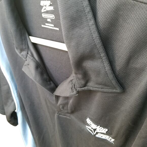 Upward Sports Mens Sz AXL Blue Black Solid Short Sleeve Hydrovent Polo Shirt - Picture 3 of 9